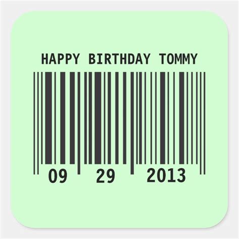 Barcode Happy Birthday sticker | Zazzle