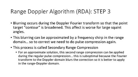 SAR Algorithms Recap What is SAR processing SAR