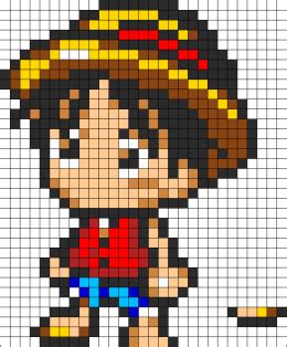 One Piece Cutie Luffy Pixel Art Manga, Pixel Drawing, Easy Pixel Art, Pixel Art Grid, Pixel Art ...