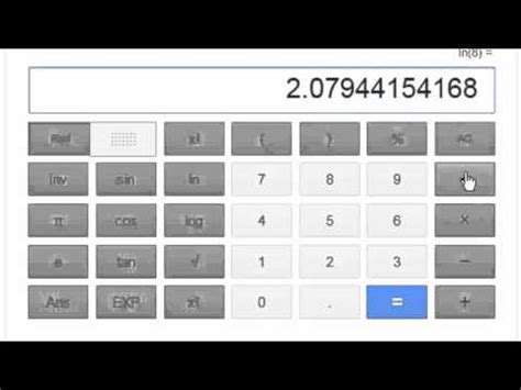 log2 (base 2 logarithm) using calculator - YouTube