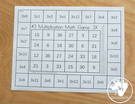 Multiplication Squares Game Board Printable