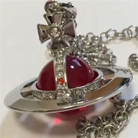 Vivienne Westwood Small Orb Necklace Pendant Red Silver Color | eBay