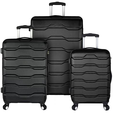 Elite Luggage Omni 3-Piece Hardside Spinner Luggage Set, Black-EL09075K ...