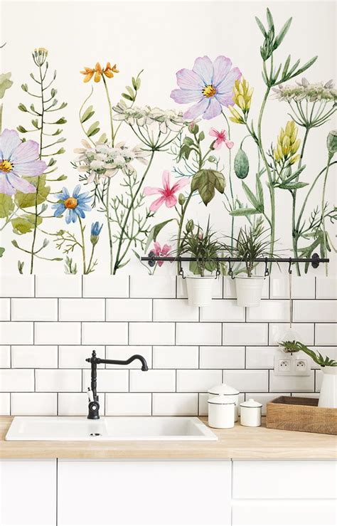 Transform your kitchen with this beautiful floral wallpaper from custom ...