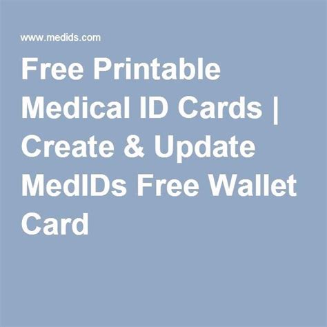 Medical Wallet Card Printable