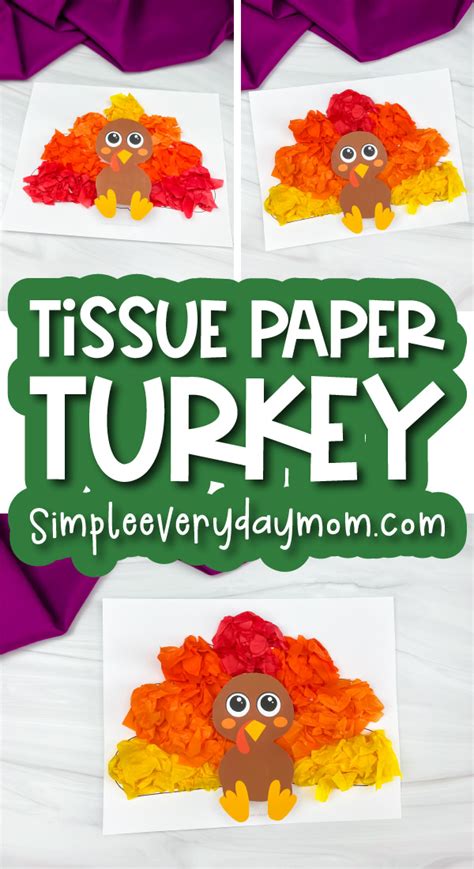 Tissue Paper Turkey Craft For Kids [Free Template]