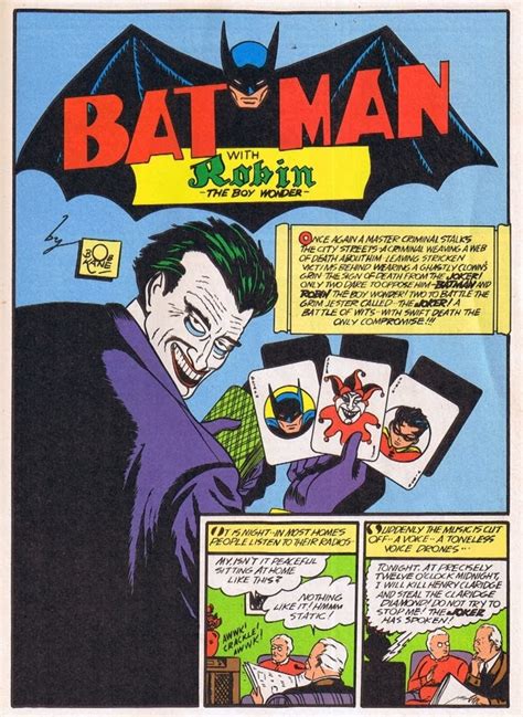 The Great Comic Book Heroes: The Joker's first appearance in Batman #1, 1940