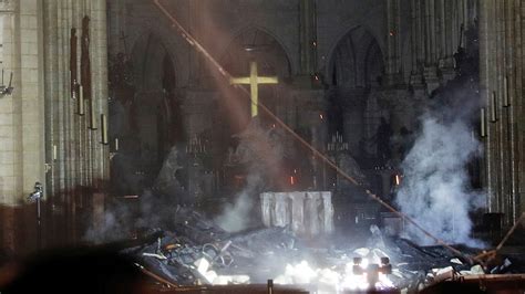 Notre Dame Cathedral fire: The cross is still standing