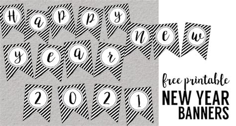 Happy New Year Banner Printable - Paper Trail Design