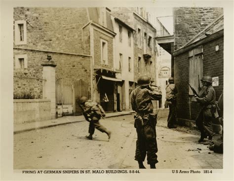 US Army soldiers shooting at German snipers in, Saint-Malo, 1944 | The Digital Collections of ...