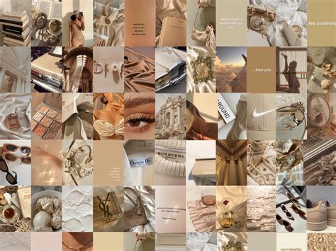 Photo Collage Kit Beige Aesthetic DIGITAL Set Of 50 Photo Collage, Wall Collage, Photo Wall ...