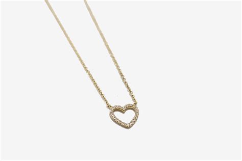 14k Gold Mini Diamond Heart Necklace – Gem