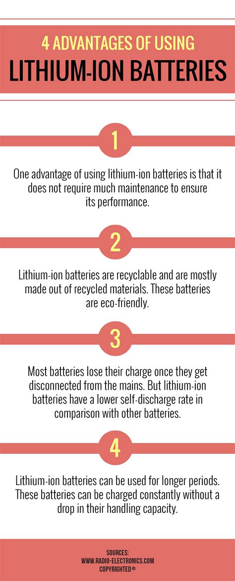 The few advantages of using lithium-ion batteries There are few benefits of using lithium-ion ...