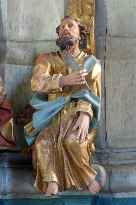 Saint Matthew Statue at the Pulpit in Church of Our Lady of Jerusalem ...