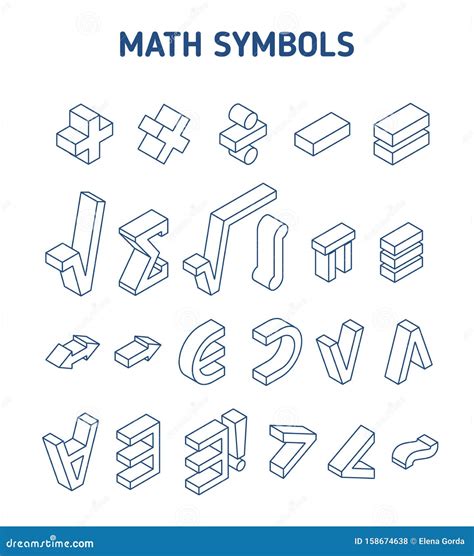 Set of Math and Logical Symbols Stock Vector - Illustration of equal ...