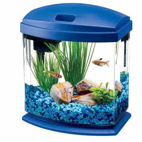 Aqueon MiniBow Aquarium LED Starter Kit, 1 Gallon, Blue - Walmart.com - Walmart.com