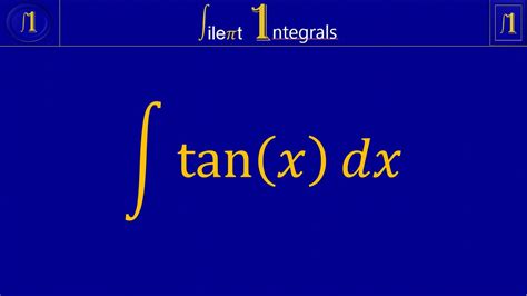 Indefinite integral of tan(x) | integral tan(x) substitution | calculus 1 | silent integral ...