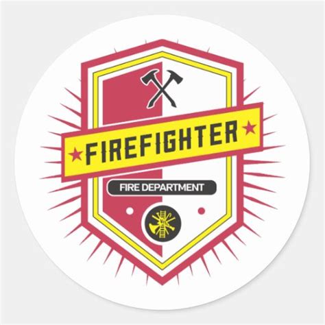 Fire Department Crest Classic Round Sticker | Zazzle