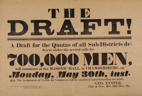 Notice of military draft to take place in Chambersburg, March 1864 ...