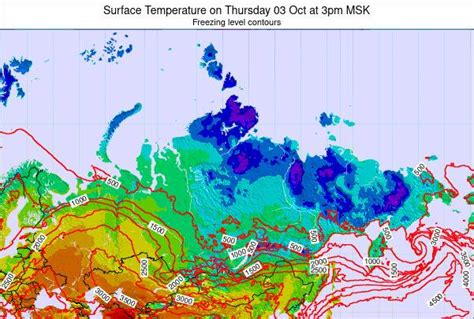 Russia Surface Temperature on Friday 23 Apr at 3am MSK