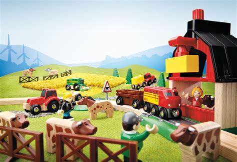 Brio Farm Railway Train Set Child Toddler Nursery Wooden Toy Play Time ...