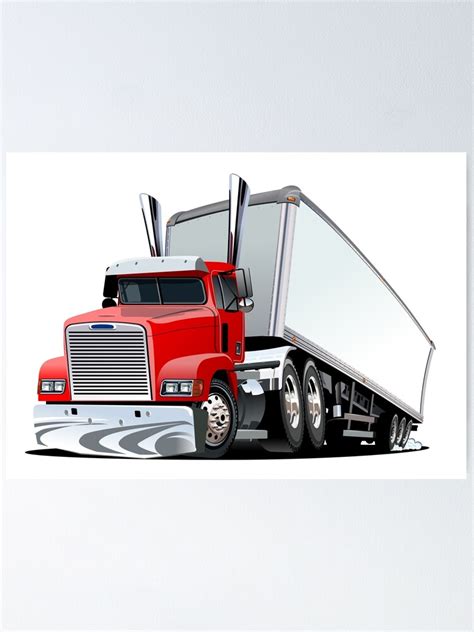 "Cartoon semi truck" Poster for Sale by Mechanick | Redbubble