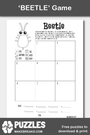 Free Printable Beetle Drive Game - Make Breaks