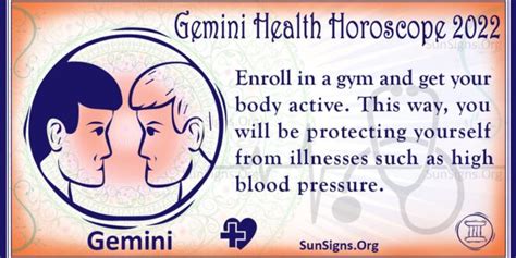 Gemini Health And Fitness Horoscope 2022 Predictions - SunSigns.Org