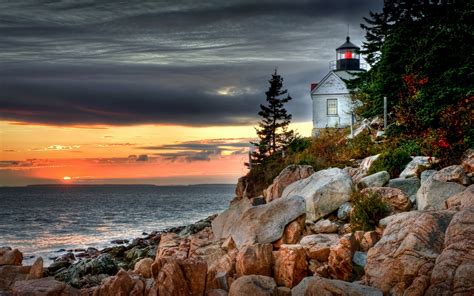 3 Bass Harbor Lighthouse HD Wallpapers | Background Images - Wallpaper Abyss