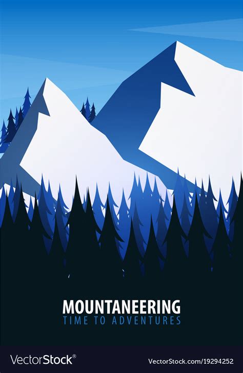 Mountains poster nature landscape background Vector Image