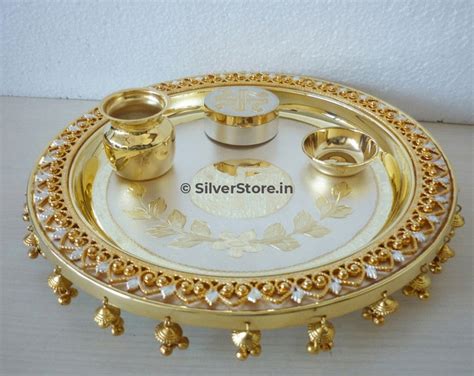 Buy 925 BIS Hallmarked Pure Silver Decorative Puja Thali / Pooja Thali Online at Best Price ...