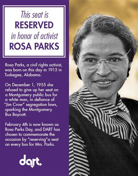 DART honors Rosa Parks Day by reserving a seat on every bus | DART ...