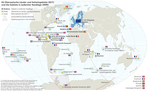 Karte Europäische Union (Karte Überseegebiete der EU) : Weltkarte.com ...