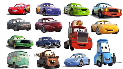 Lightning McQueen and friends: Characters names - YouTube