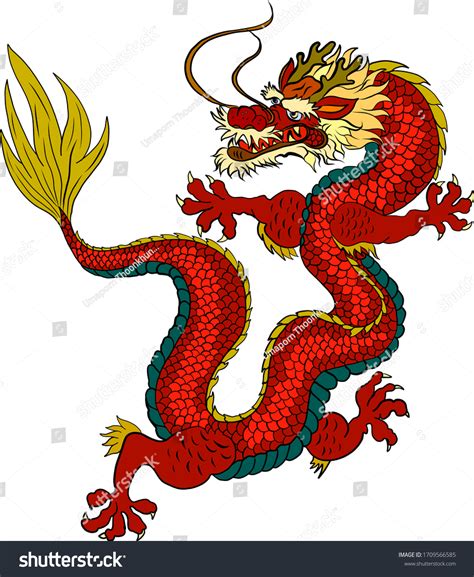 Traditional Chinese Dragon Tattoo Stickers Designjapanese Stock Vector ...