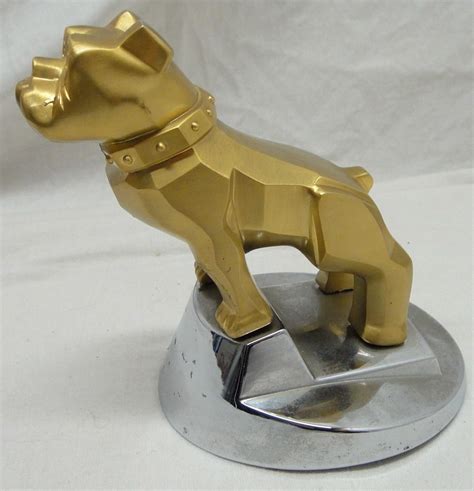 Vintage mack truck bulldog gold tone hood ornament 14mf45 base patent 87931 description: vintage ...