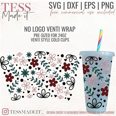 Floral Cold Cup SVG - Spring Venti Cup SVG - Tess Made It