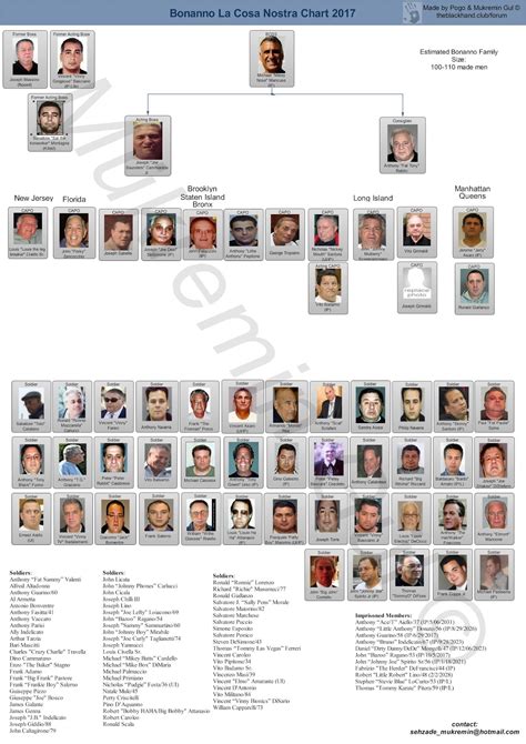 Current Leadership Charts of the Five Families ~ Five Families of New York City