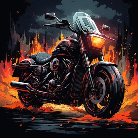 Premium AI Image | motorcycle design graphic for tshirt