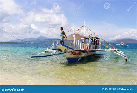 Banca Boat On Panglao Island White Sand Beach Philippines Editorial ...