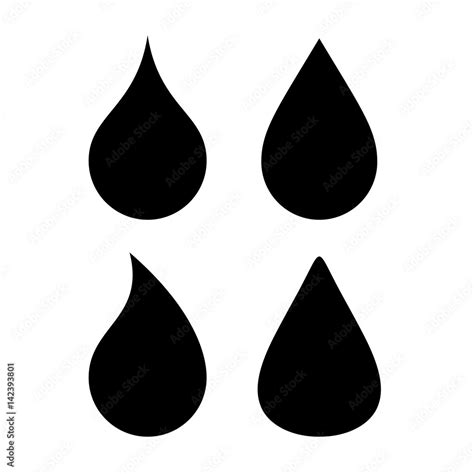 Water drop vector silhouette icon Stock Vector | Adobe Stock