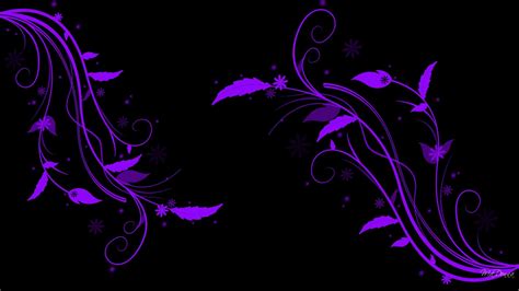 Purple Leaf Design With Black Background HD Purple Wallpapers | HD ...