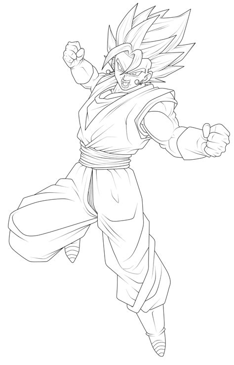 Vegito Super Saiyan Blue Lineart by ChronoFz on DeviantArt