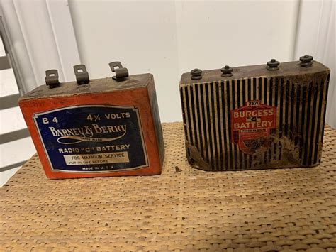 Two Vintage Tube Radio "C" Batteries, Barney & Berry, Burgess-4 1/2 ...