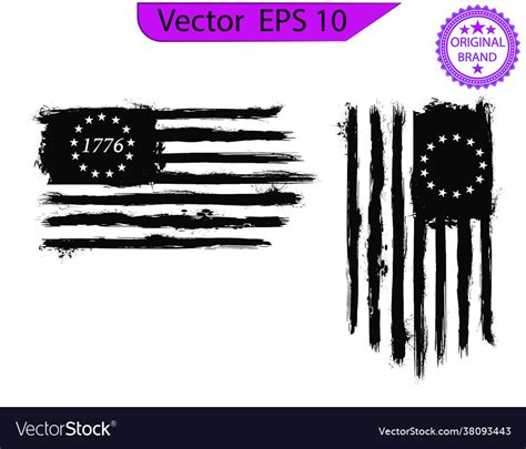 Betsy ross 1776 13 stars distressed us flag Vector Image