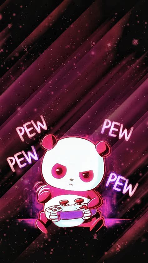 Gamer Panda, cute, cartoon, pink, girl, HD phone wallpaper | Peakpx