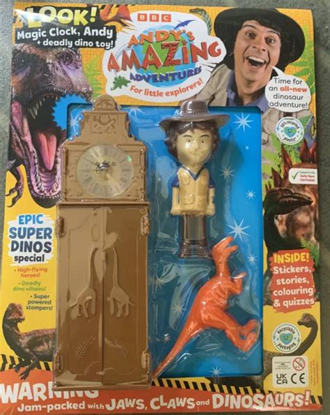 CBEEBIES ANDY'S AMAZING Dinosaur Adventures Magazine Figure & Clock Toy £20.00 - PicClick UK