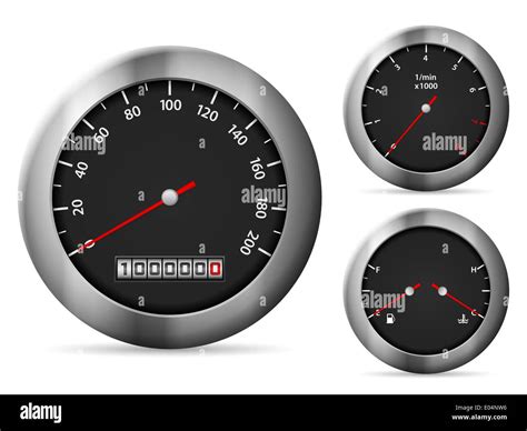 Car dashboard elements on a white background Stock Photo - Alamy
