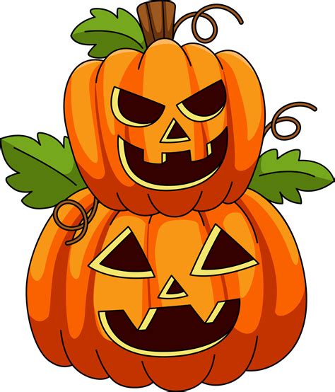 Halloween 2 Tiers Pumpkin Cartoon Colored Clipart 7528306 Vector Art at ...