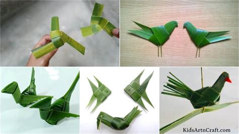 How To Make An Origami with Coconut Leaf - Kids Art & Craft